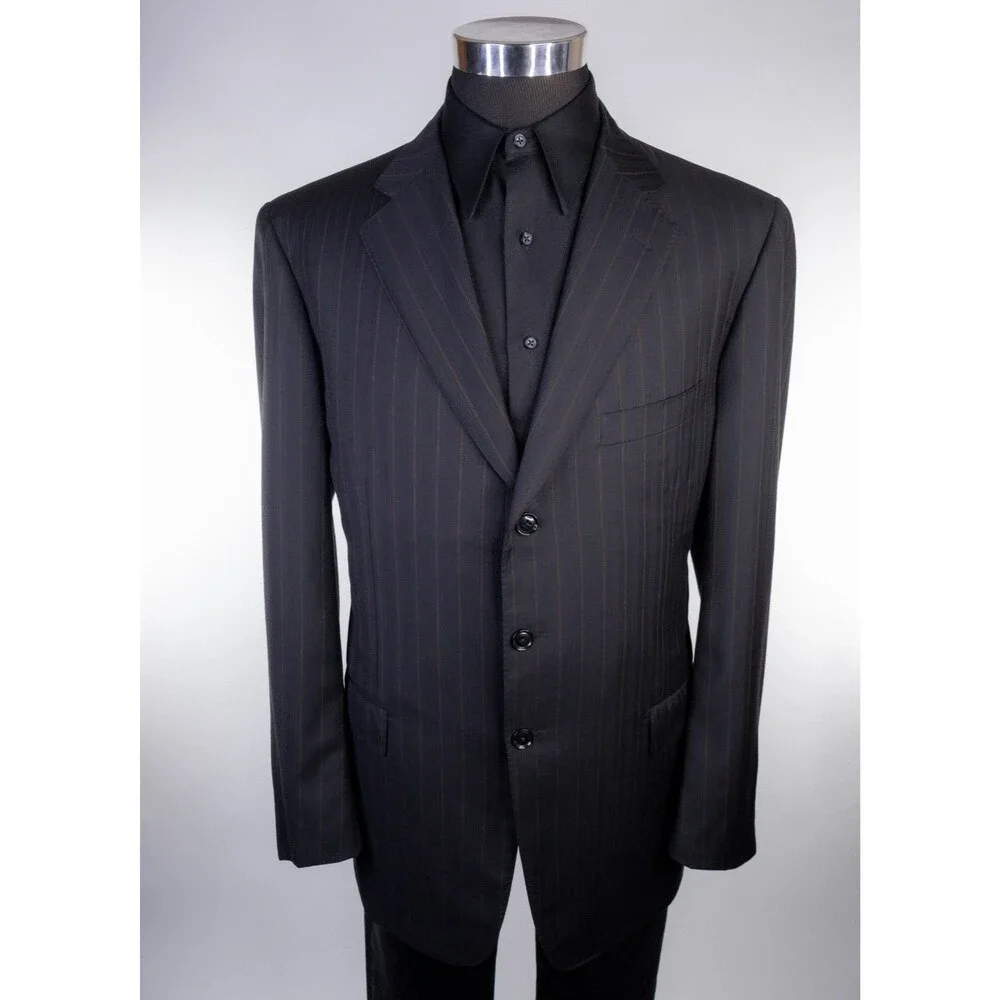 Pal Zileri Blazer Sport Coat Sz 44L Striped 150's Wool Three Button Jacket